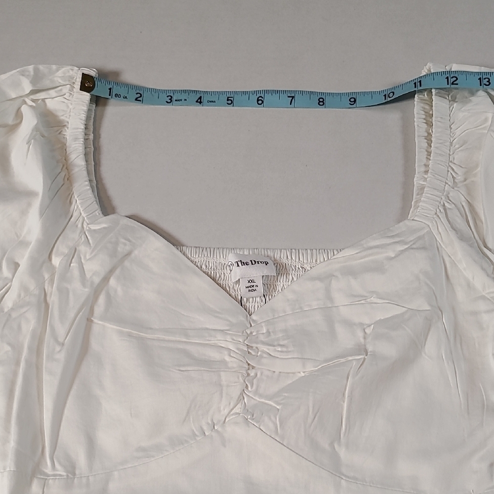 The Drop Annie Sweetheart Neckline Elegant White Women's Top Puff Sleeve XXL NWT - Picture 7 of 12